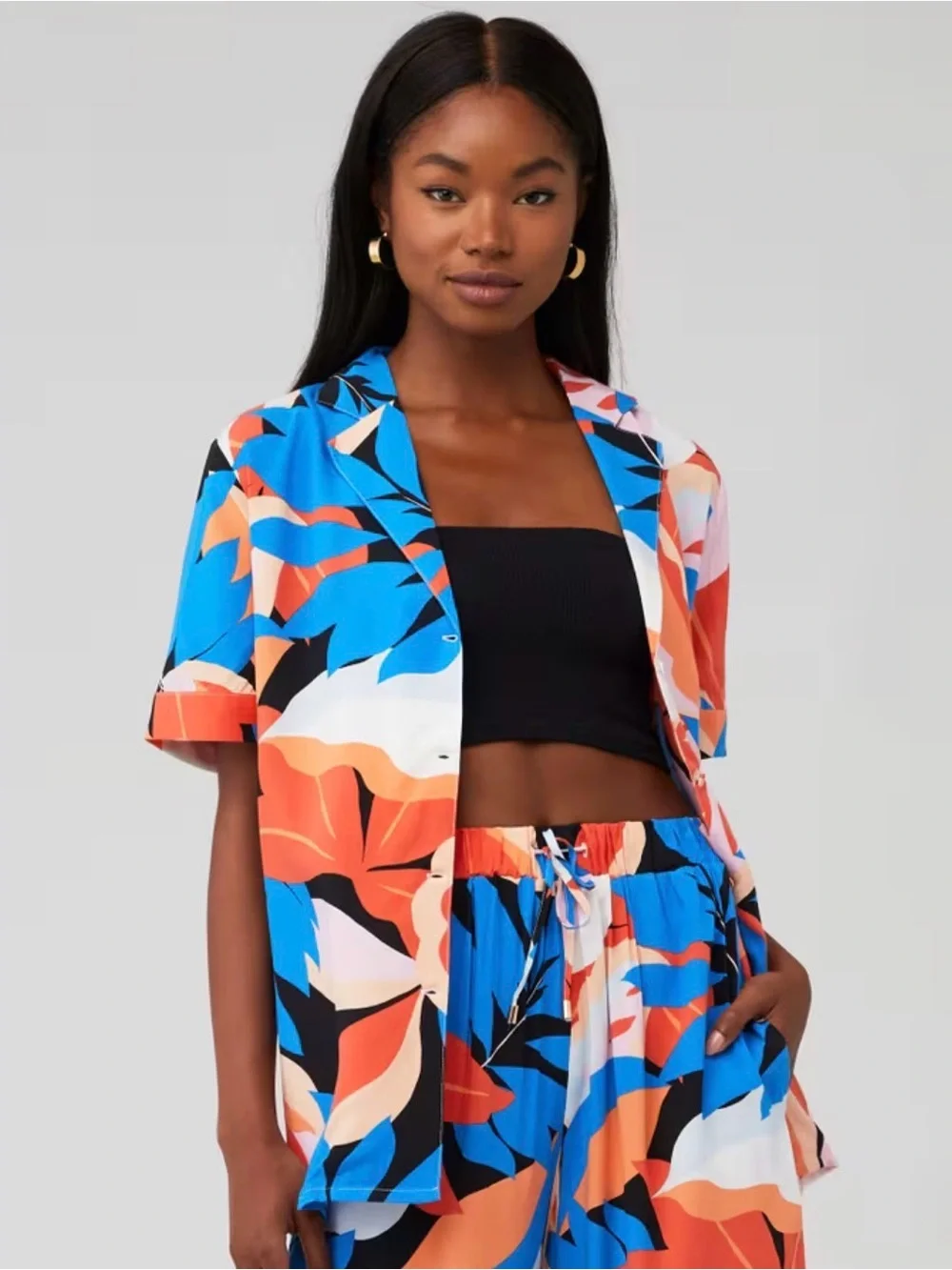 MINKPINK Lukas button up tropical print shirt - size XL
